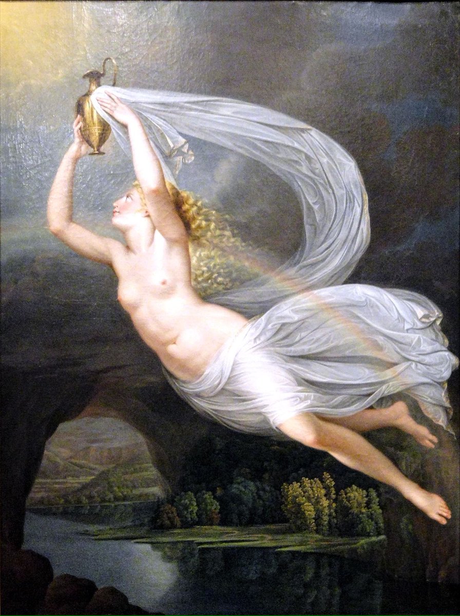 DeCromarty's tweet photo. #Iris es pintada como una bellísima joven virginal con alas de oro y túnica múlticolor. #Zeus le ordenó llevar una jarra con agua del río #Estigia, haciendo dormir a los que mienten bajo juramento pero también dando agua a las nubes para que llueva.
"Iris" de Guy #Head.
Sigue👇🏽 https://t.co/ykynkCaSx4