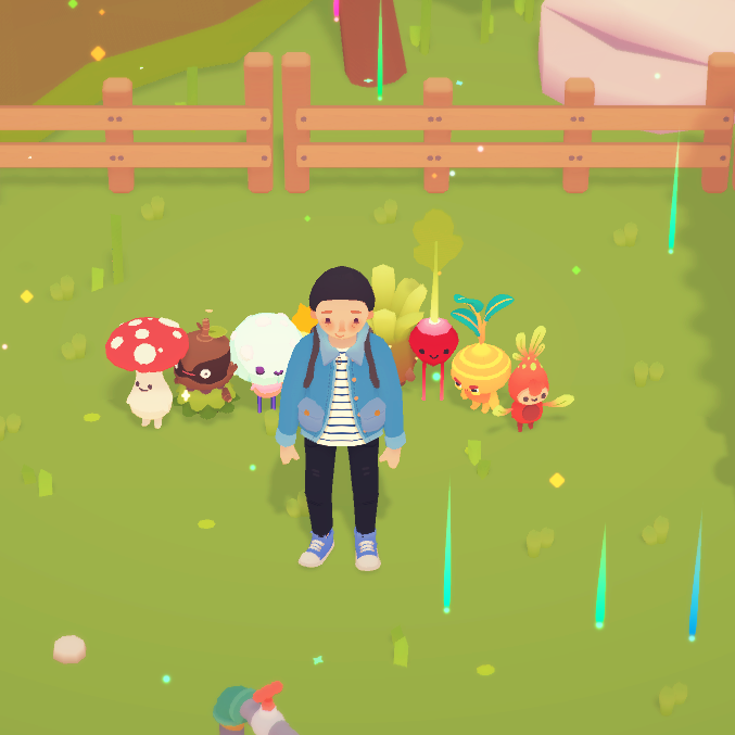 terrestrine's tweet photo. [Jeu]
J'ai commencé #Ooblets il y a peu (merci @Nemellia), et je totalise bientôt une vingtaine d'heures dessus. C'est chill, drôle, doux, piquant, encore tout buggé parce qu'en alpha.
Évidemment je suis dans le #Mossprouts club, avec mes radis, mes bûches et mes champis shiny. https://t.co/3bu4ZMD8Tm