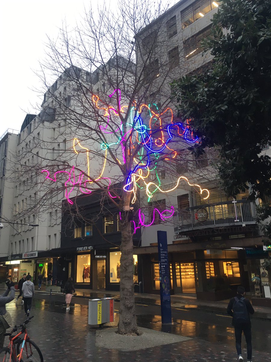 StuartSmith43's tweet photo. On a happier note, illuminated tree in Freyberg Square Auckland Friday July 17. Enjoyed the #95bFM Drive Island gig as always. https://t.co/hHpMk8WgrZ