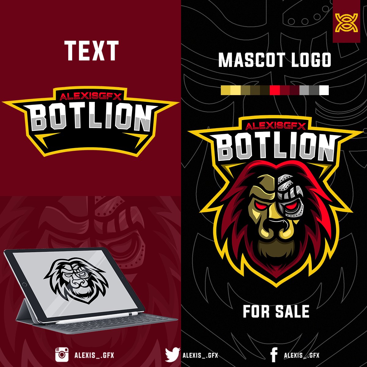 Alexisgfx1's tweet photo. Nuevo Mascot logo, está a la venta, espero que les guste. 
Son todos diseño a 100% originales. https://t.co/s9M66qobpk