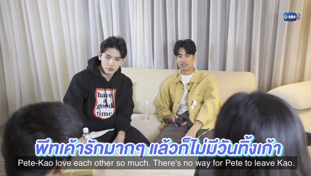 25/ TayNew on  #PETEKAO:hearing echoes of “Kao, breaking up with you is out of the question” “if anything comes between us, I promise I will choose you first” 