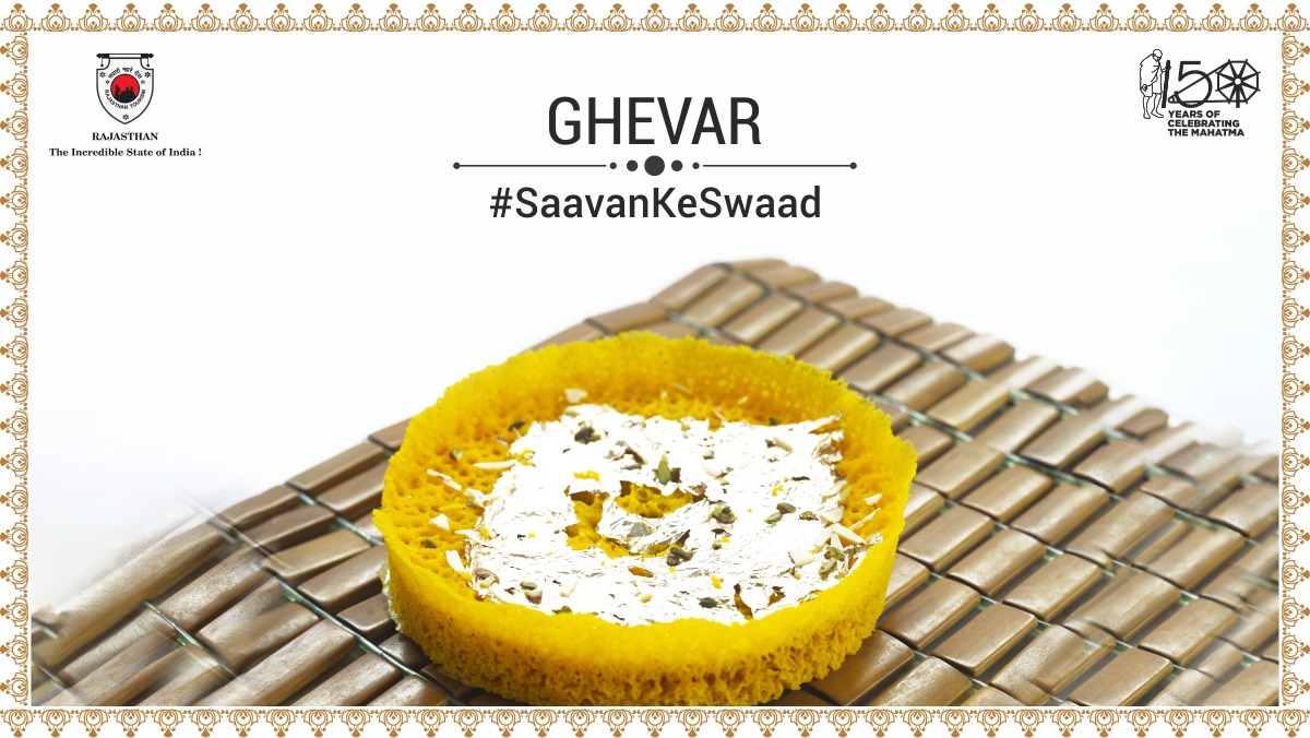 my_rajasthan's tweet photo. Ghevar, a popular Rajasthani sweet is relished across the state and is traditionally associated with Teej which comes in the monsoons. Enjoy this true flavour of Rajasthan after your meals or with a cup of tea this season.

#Explore #Rajasthan #SaavanKeSwaad #Foodies https://t.co/zVj1DSvoza