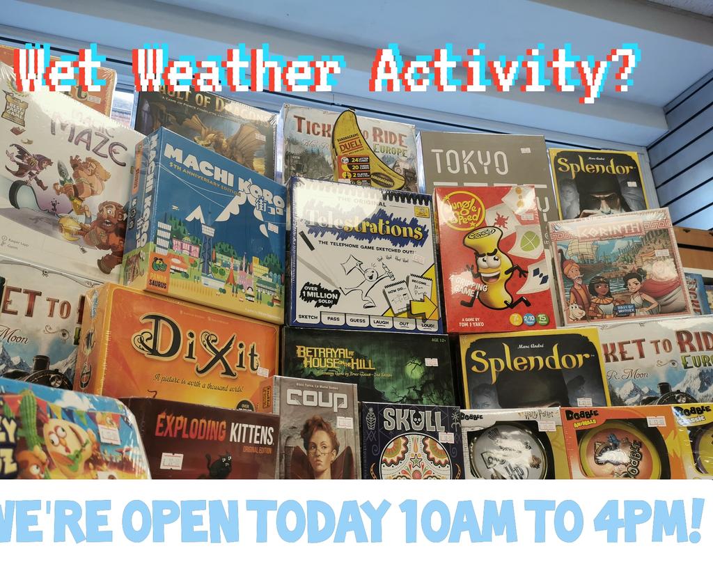 boss_minis's tweet photo. Just because it's raining, doesn't mean your day has to suck!

Boss Minis is open 10am to 4pm and can recommend the perfect boardgame to keep the whole family happy on a wet Sunday 😎 https://t.co/qQ5BQRYyxQ