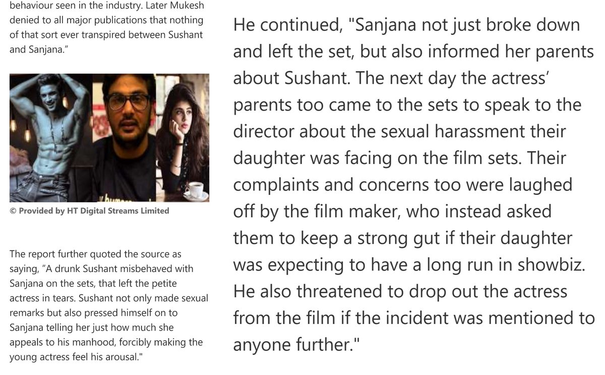 What followed on Oct 19 2018 was disgusting. The articles that came out talked about Sushant using power to silence Sanjana and what's worse? It further detailed the fake metoo allegations to make it more believable. It was sick. Wonder who was so hell bent on ruining SSR image?