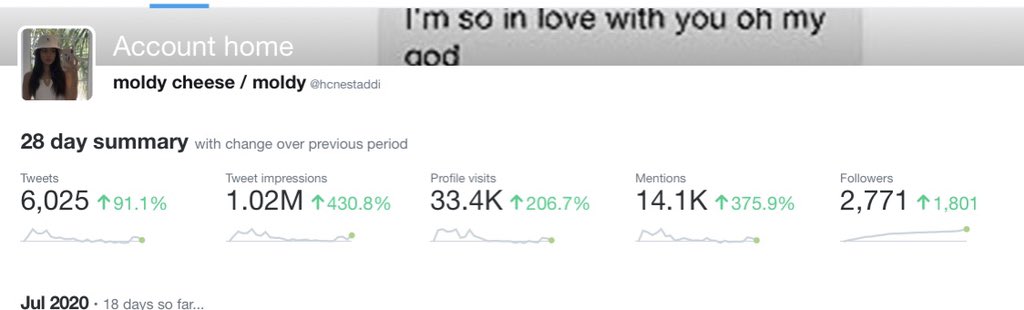adeesinn's tweet photo. wowie 1.02 million tweet impressions 😹 https://t.co/yrii2llLTh