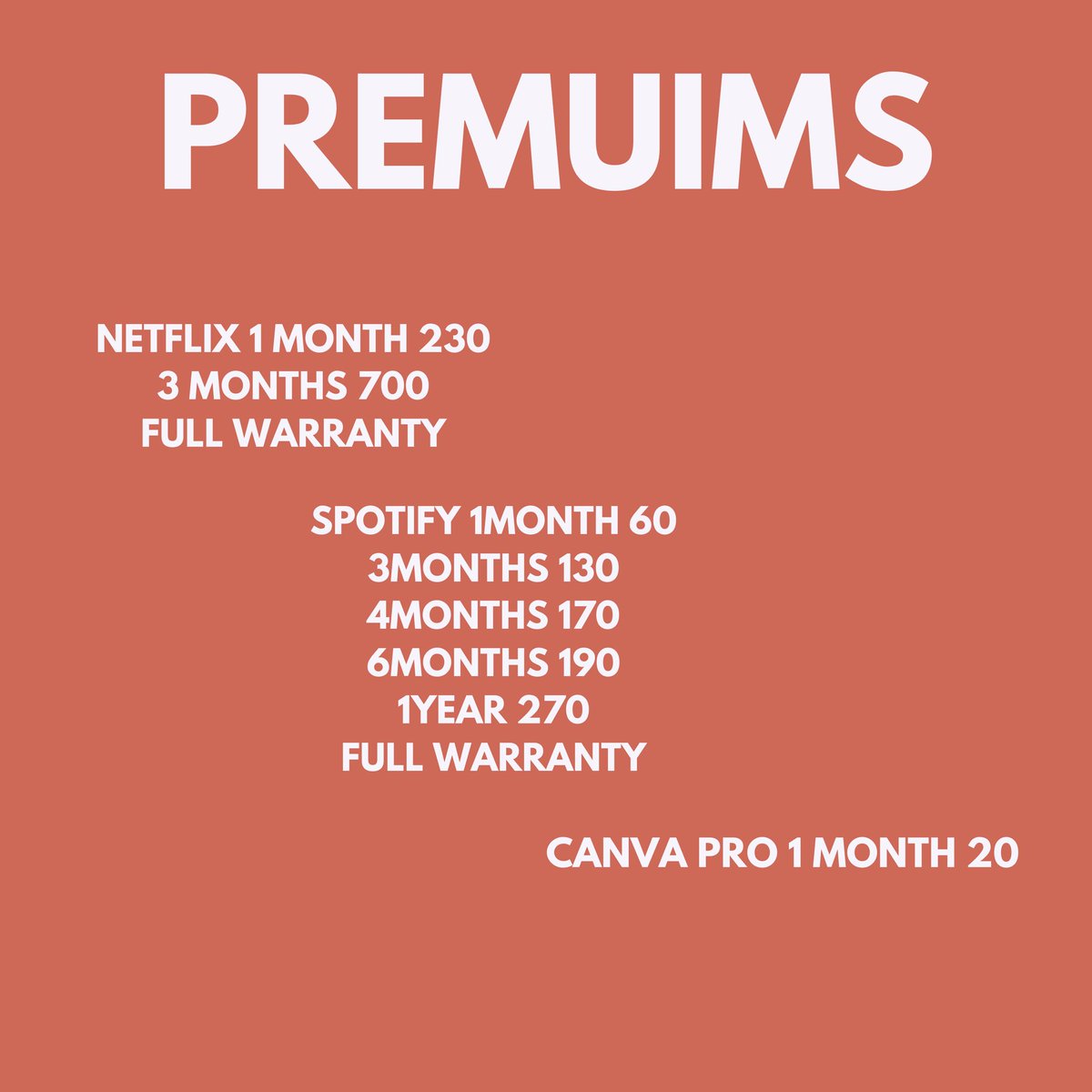 ByKPremuims's tweet photo. { PREMUIMS AVAILABLE }

All preuims is full warranty 

MOP GCASH - LOAD (++) https://t.co/lXUVQOMZ61