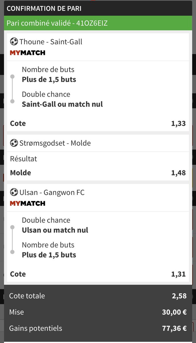 montantebet's tweet photo. Montante ⚽️
Quoi qu’il arrive, on aura encaissé 39€ 🤑
💰 Banque : 39.2€
10€ 👉🏼 ?€
Palier FINAL
📈 2.58
30€ ➡️ 77.36€
❤️ si tu suis
Team @GoStat_FR 💌
#gostat #teamgostat #TeamParieur #TeamParieurs https://t.co/eTxrTQFdAR