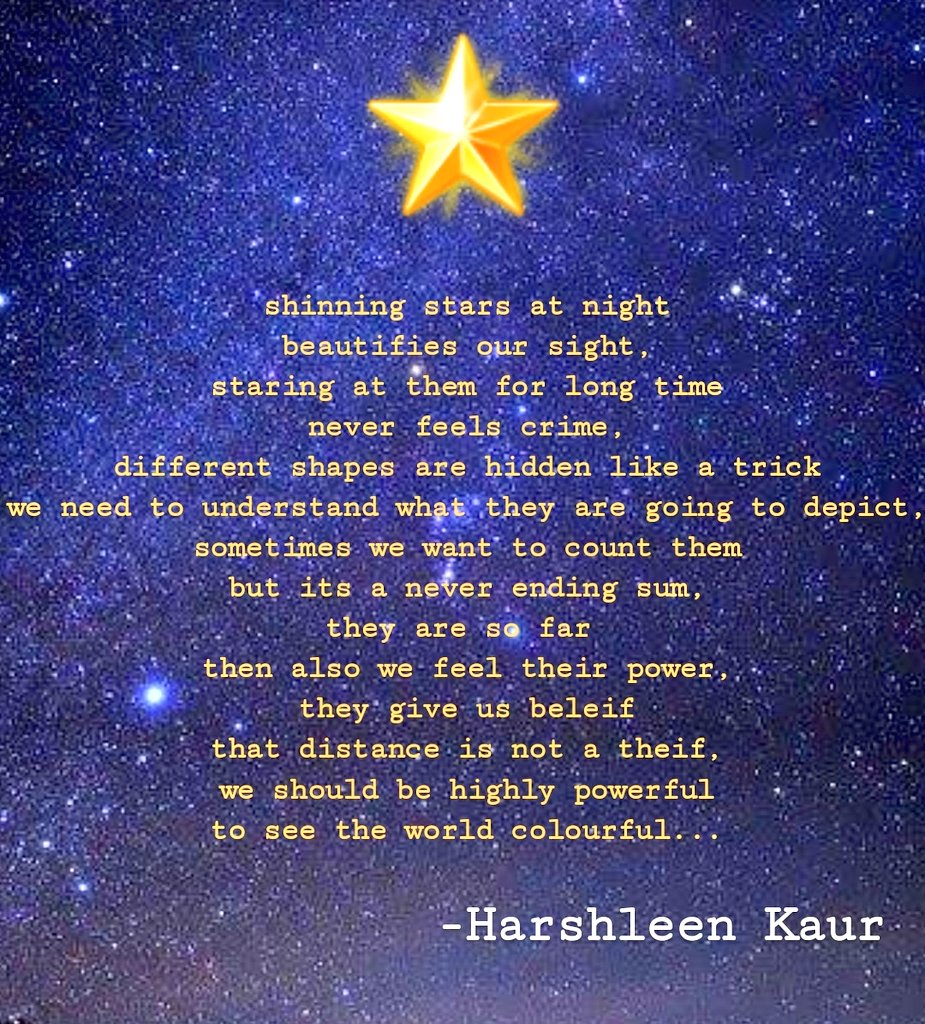 itsHarshleen's tweet photo. "Star"
#itsharhleen #KHAYAL #poem #selfmusing #nature #Stars #sundayvibes #thought #LoveForTheArts https://t.co/pBv60wud1J