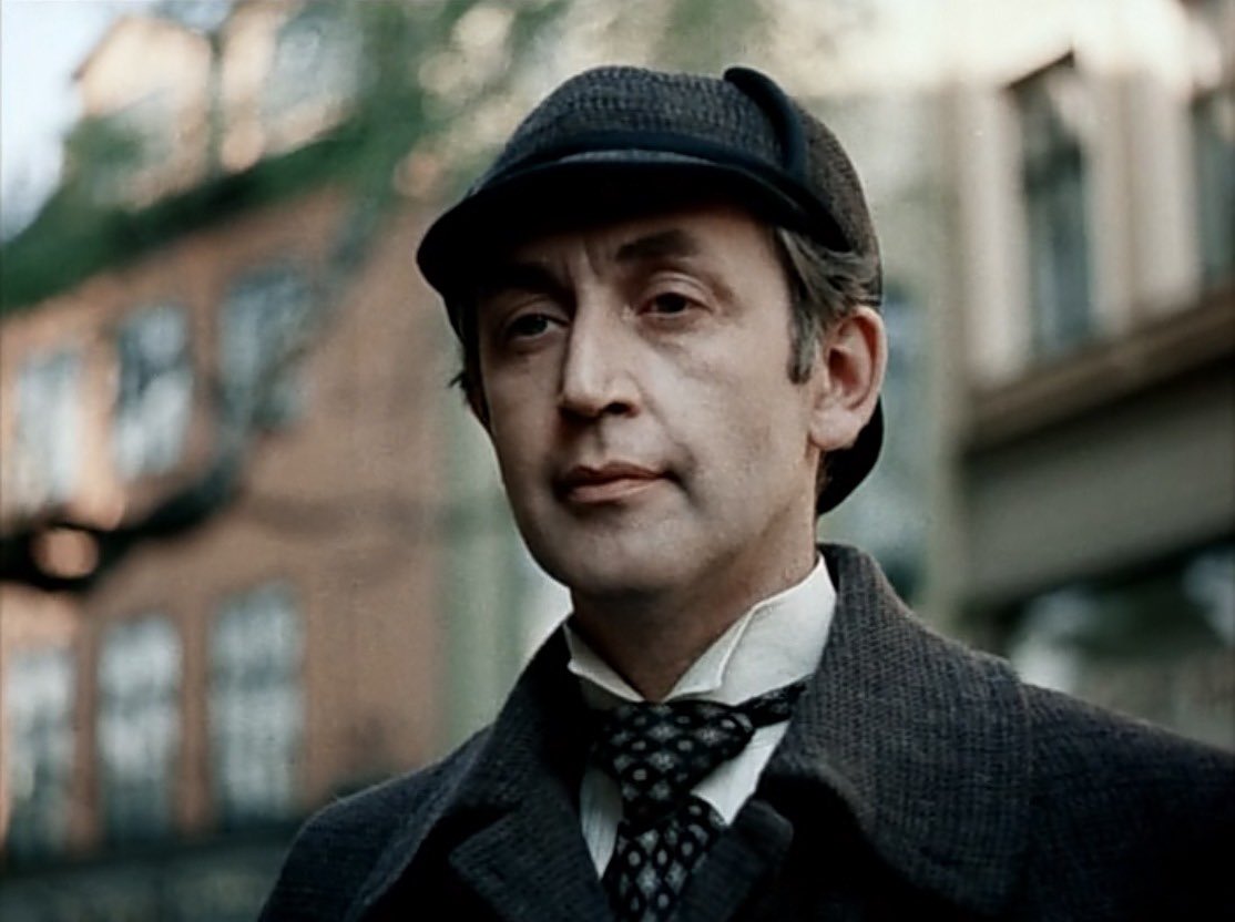 Russia's tweet photo. 🗓Today #Soviet & #Russian actor, director & screenwriter Vasily #Livanov turns 85! 🎉 Internationally, he is most famous for playing #Sherlock #Holmes in the iconic #TV 📺 series 'The Adventures of #SherlockHolmes and Dr. #Watson' ❤️ Watch with EN subs: https://t.co/IwelxT52VJ https://t.co/d5McQLVfA6