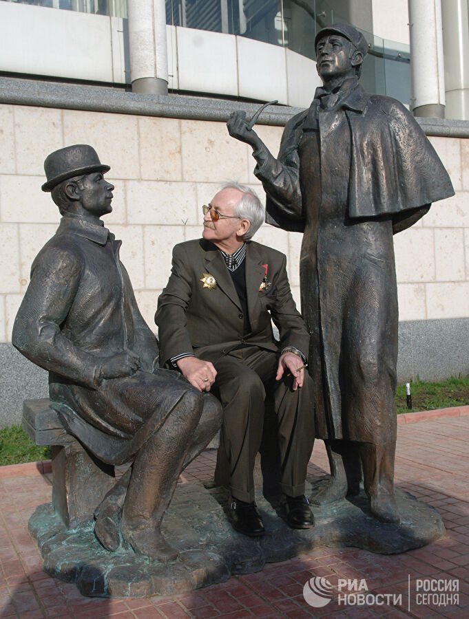 Russia's tweet photo. 🗓Today #Soviet & #Russian actor, director & screenwriter Vasily #Livanov turns 85! 🎉 Internationally, he is most famous for playing #Sherlock #Holmes in the iconic #TV 📺 series 'The Adventures of #SherlockHolmes and Dr. #Watson' ❤️ Watch with EN subs: https://t.co/IwelxT52VJ https://t.co/d5McQLVfA6
