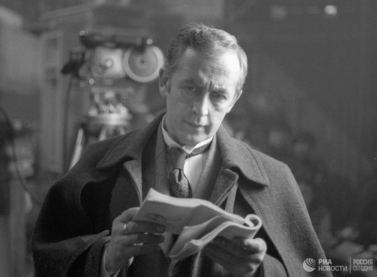 Russia's tweet photo. 🗓Today #Soviet & #Russian actor, director & screenwriter Vasily #Livanov turns 85! 🎉 Internationally, he is most famous for playing #Sherlock #Holmes in the iconic #TV 📺 series 'The Adventures of #SherlockHolmes and Dr. #Watson' ❤️ Watch with EN subs: https://t.co/IwelxT52VJ https://t.co/d5McQLVfA6