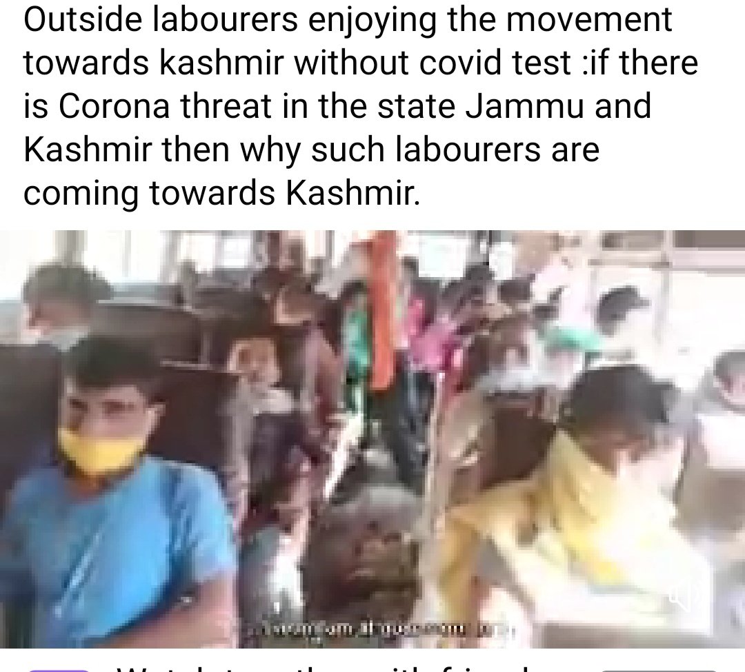 theumarr_'s tweet photo. By allowing the labourers of different states to enter Kashmir without undergoing Covid test is adding ghee to the existing forest fire.Common masses expect water but the government has more pertol for existing disease!
Who's responsible now for the spike up?
Speak up!
#COVID19 https://t.co/IWemJ0k2F4