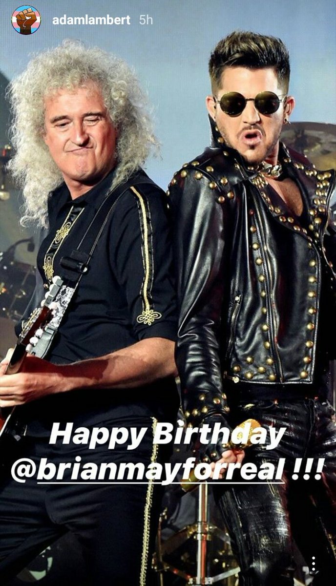 AdamL_Daily's tweet photo. PHOTO|@AdamLambert on Instagram Stories, wishing @DrBrianMay a happy birthday! 👑 https://t.co/hn9HcMhrz7
