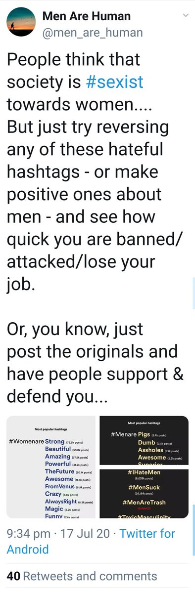 TakedownMRAs's tweet photo. Hate to be fired from my job for posting #MenAreStrong https://t.co/3AweuXv32C