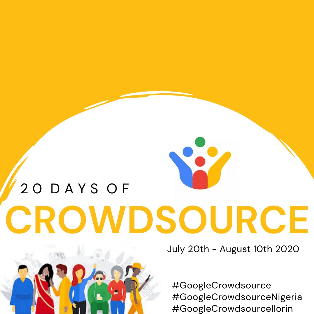 zaarab001's tweet photo. 🙋Contributors

We’re very 💃🕺 to announce #20DaysofCrowdsouce challenge - a fun team activity inviting contributors across Ilorin, Nigeria to contribute on Crowdsource over 20-day period.

#GoogleCrowdsource #GoogleCrowdsourceNigeria #GoogleCrowdsourceIlorin https://t.co/GH6ptHsqqf