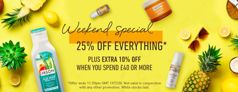 SUMMER WEEKEND SALE! 25% OFF EVERYTHING!* + EXTRA 10% OFF when you spend £40 or more! 😍🌞 

SHOP NOW bit.ly/3fDCYL9

#promotions #bankholiday #longweekend #friyay #speacialoffer #promoweekend #bankholidayweekend #maybankholiday #naturalskincare #noparabens #vegan
