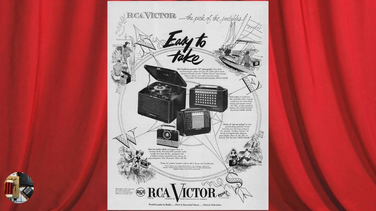 todderbert's tweet photo. "Easy to Take", R.O.T.D.
The Skinny: A Wonderful Illustration of Portable Radio use at it's Best! "RCA Victor - the pick of the portables!"
Find your own Pick at eBay: https://t.co/ANVHW8GrPZ
#rcavictor #rca #victor #vintage #classic #portable #radio #phonographs #easytotake https://t.co/xsGWmR6p4w