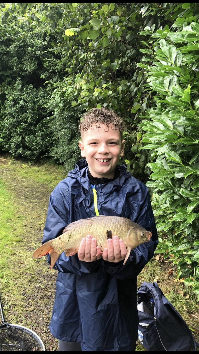 BeccySimpson's tweet photo. @Joshuacharnley my son Robbie loves rugby but after seeing your photos wanted to try fishing with his dad! He now loves it and wanted me to share his recent catches! #carphunters @paulsimpson82 https://t.co/yrFclnTQoN