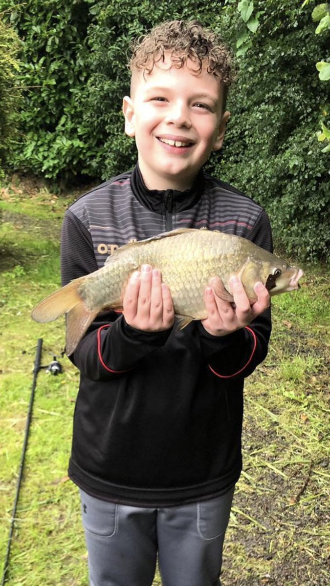BeccySimpson's tweet photo. @Joshuacharnley my son Robbie loves rugby but after seeing your photos wanted to try fishing with his dad! He now loves it and wanted me to share his recent catches! #carphunters @paulsimpson82 https://t.co/yrFclnTQoN