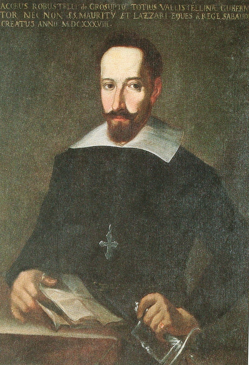 vor400's tweet photo. VELTLINER PROTESTANTENMORDE
"In der Nacht vom 18. auf 19. Juli 1620 begann in Tirano unter der Führung von Jakob Robustelli (Bild), Marc Anton Venosta von Grosio, Vinzenz Venosta von Mazzo u Franziskus Venosta von Tirano der katholische Aufstand.  #Veltlin #BündnerWirren #vor400 https://t.co/hezrUt04tl