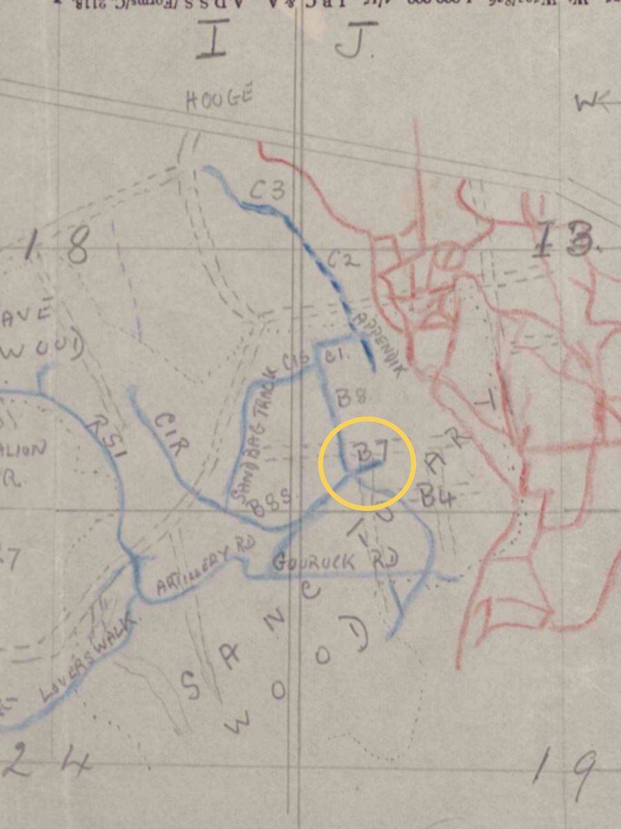 Now I’m a big fan of maps and geolocation and wanted to narrow down this broad description to a finer degree. Hence my earlier appeal for assistance,But no luck, so changed tack, search war diaries of units in same area and struck lucky with a map in the 13th Middlesex regt