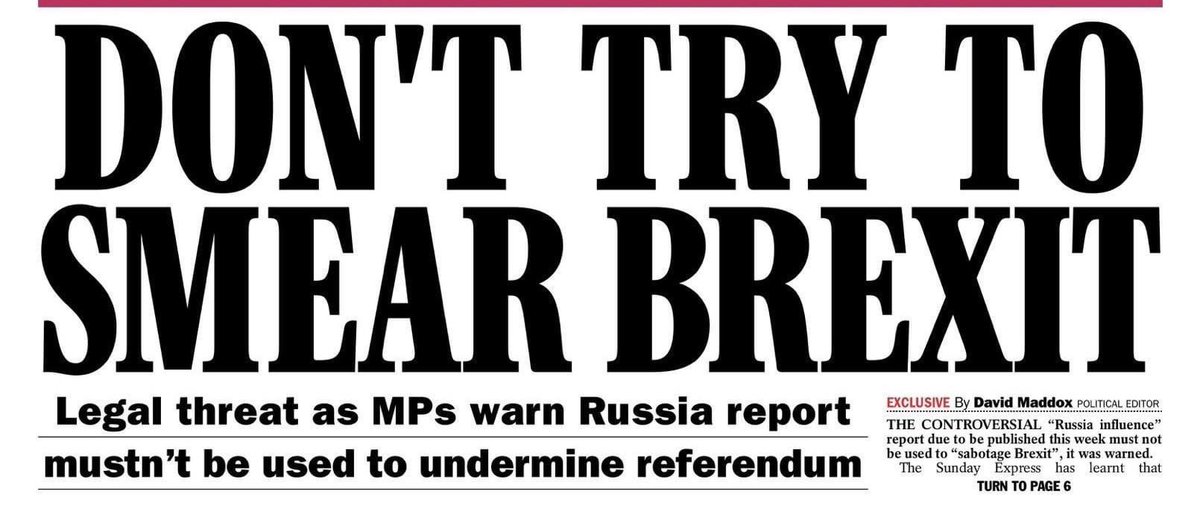 ...we need to shout it from the rooftops and take to the streets.The Brexit referendum result was not the will of the people, it was the will of Moscow.Govt ministers have known this for years, and they are traitors - as is the editor of the Sunday Express. @lbc  #marr  #ridge