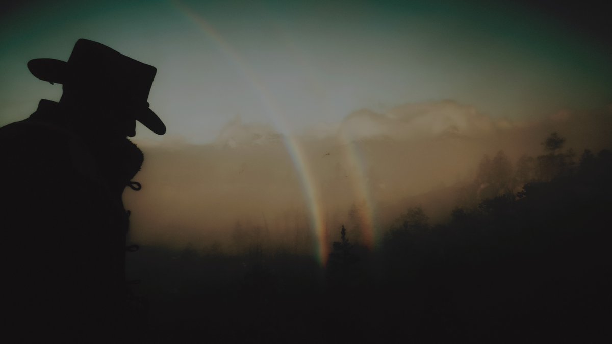 aced82's tweet photo. Double rainbow over the camp #Reddeadredemtion2 #Gameotography #VirtualPhotography #Capturegallery #PS4share https://t.co/E6c8VxdoQU