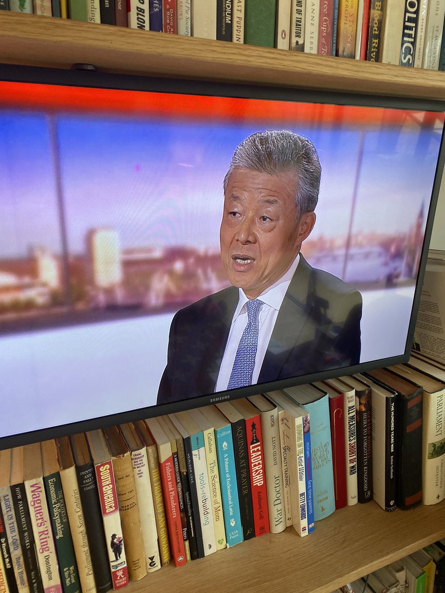 lukedepulford's tweet photo. .@AmbLiuXiaoMing uses the @AndrewMarr9 show to threaten the @GOVUK over imposing sanctions on Chinese officials for #Uyghur atrocities and @Huawei decision. 

Also bare-faced lies about freedom of expression in #HongKong

We should stop giving this lying propagandist a platform. https://t.co/UyhvsSnPFX
