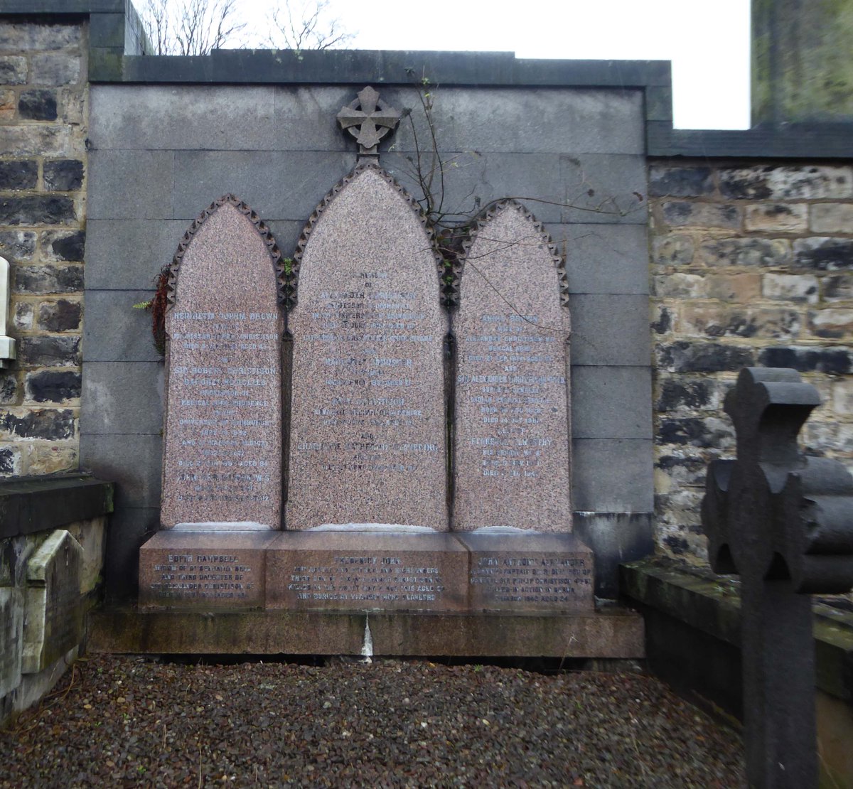 Same site mentions New Calton CemeteryEdinburgh, City of Edinburgh, Scotland as the family plot and a search using this info comes up with a picture of the family grave containing the original marker stone. Close enough to me for a visit in the future!
