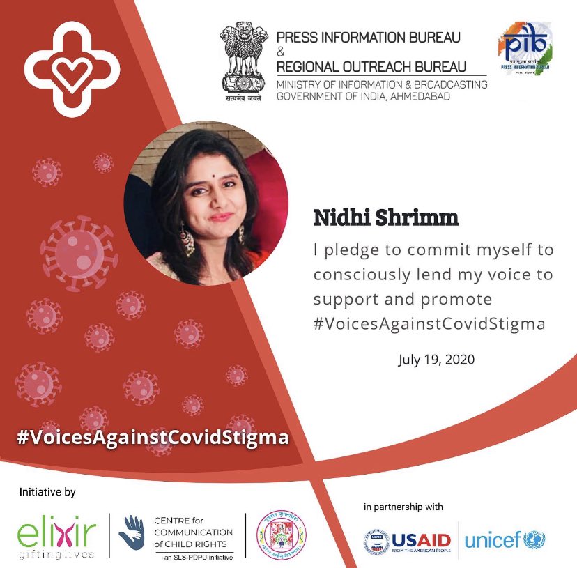 nidhishrimm's tweet photo. I am happy to take the pledge to fight against COVID19 Stigma & discrimination. I encourage my friends to be part of #VoicesAgainstCovidStigma.
Take your pledge : https://t.co/iMzOMa4pCp
#Covid19 #takepledge #AatmaNirbharBharat https://t.co/1EflMvi4i6