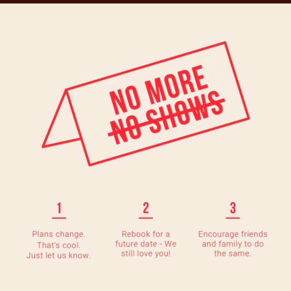 We'd like to pledge our support to the #NOMORENOSHOWS campaign. Our thoughts on the matter and how it effects our restaurant are attached should you wish to peruse 🤔
