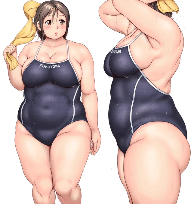 肉厚水着女子。
水着はワンピースタイプが好きですね('ω`) 
