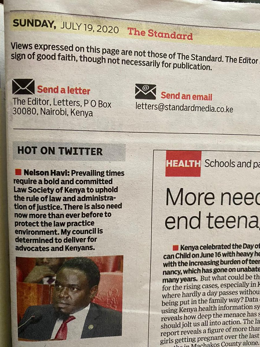 The President <a href="/NelsonHavi/">Nelson Havi SC</a> has spoken. <a href="/lawsocietykenya/">Law Society of Kenya</a>