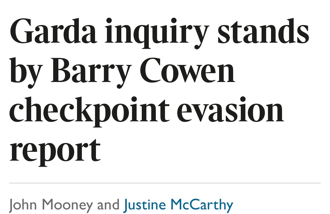 caulmick's tweet photo. The inquiry by Garda Headquarters has concluded there is no evidence to suggest the information held on Pulse about Cowen’s arrest and prosecution is inaccurate.
#CowenGate #HowIrelandWorks
https://t.co/4opgnSo41N https://t.co/1XpszaC8ys