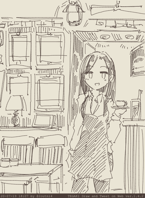 カフェ金曜終電(店名)案 #tegaki_dt 