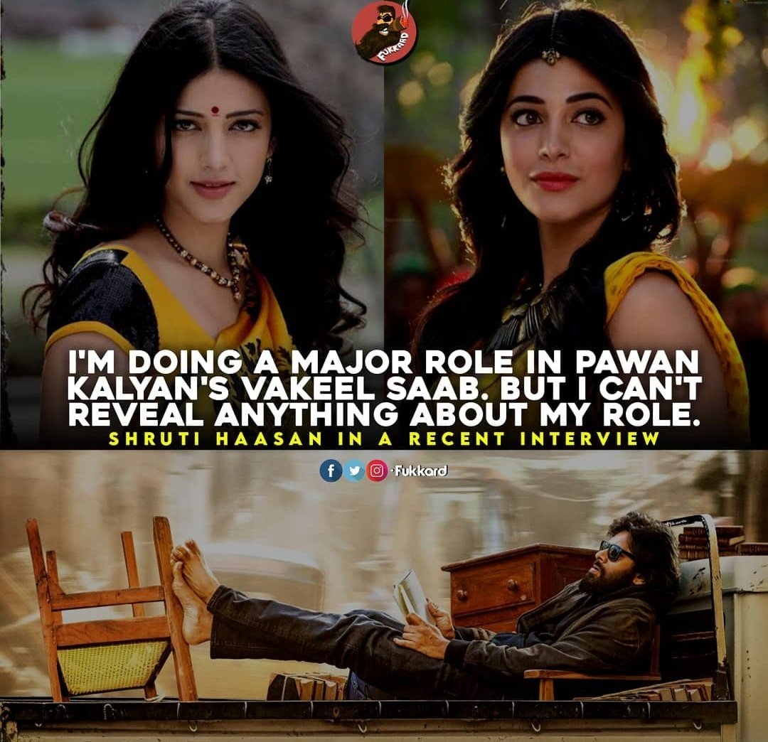 ChatsBo's tweet photo. #VakeelSaab Update:

#Shruthihaasan to do a major role in the film https://t.co/zMoIdDvq1H
