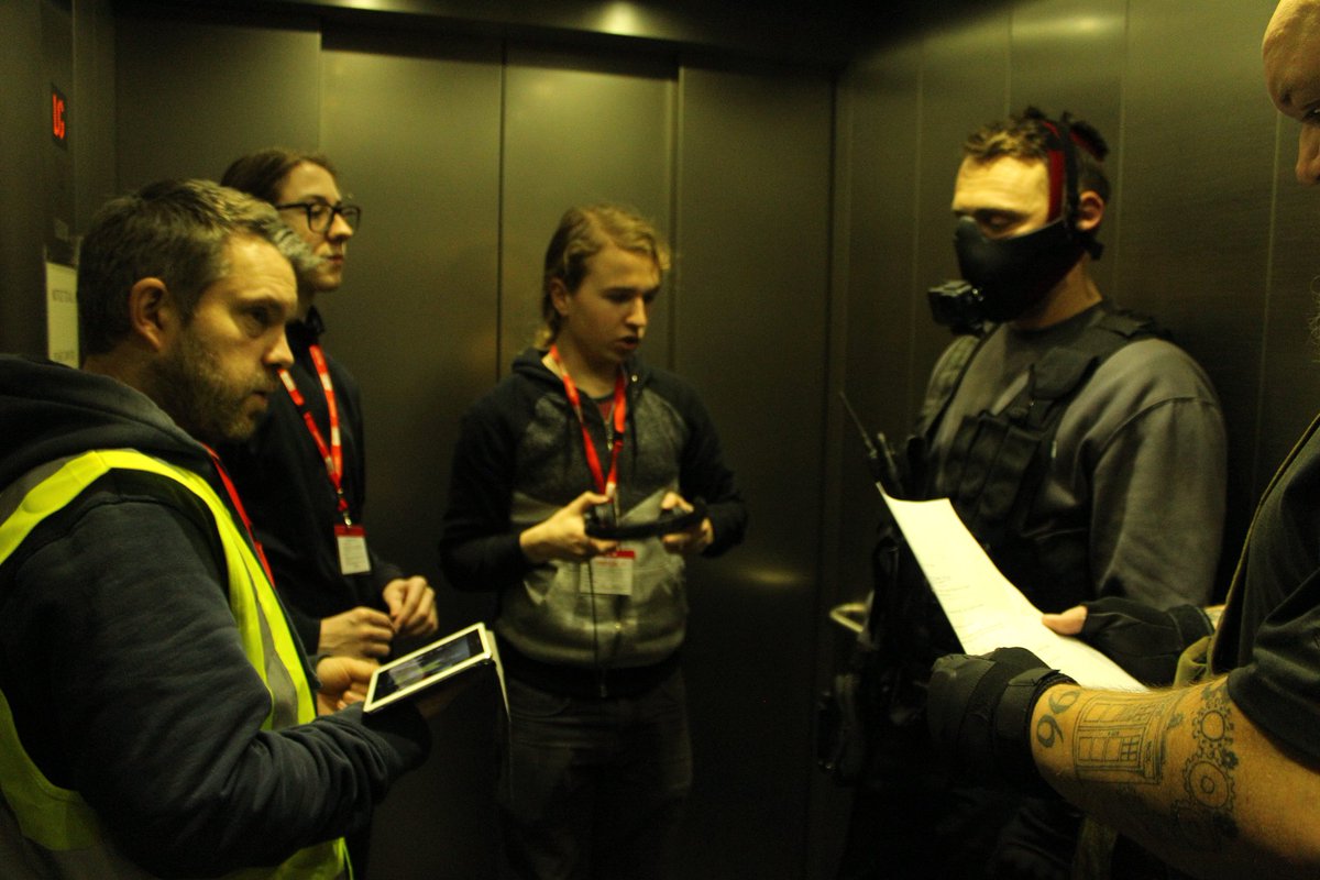 TheRageFilm2's tweet photo. A few bts pics from the rage part 2. Two Ragers ready for a very bloody action scene. Rehearsing in a lift and getting trapped in a lab once more #theragefilms #acting #horrorfan #sfxmakeup #specialeffectsmakeup #sfx #gopro #supporthorrorfilms @gopro @TheRageFilm2 https://t.co/TlIMV9JT8R