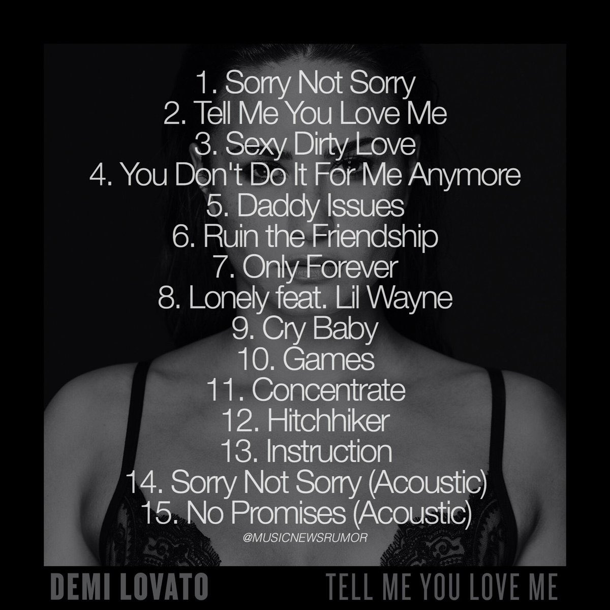 top 3 from tell me you love me by demi lovato