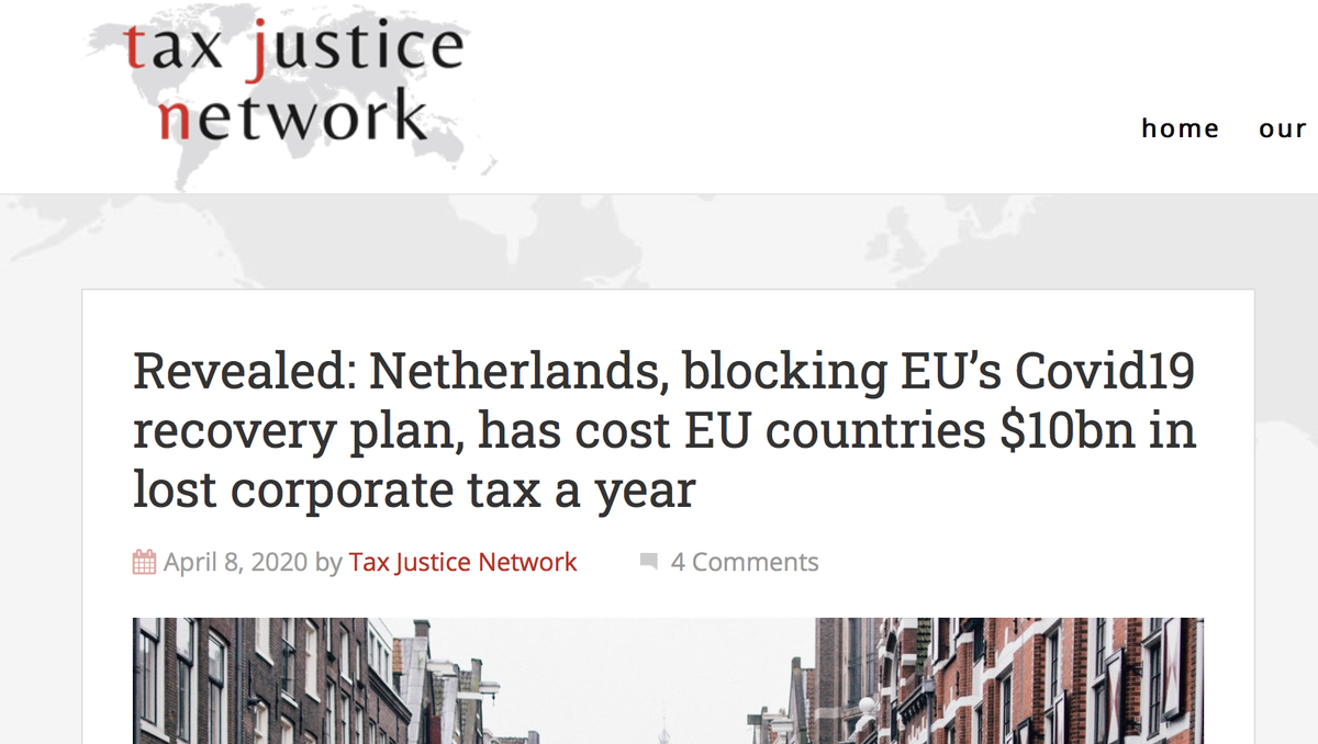 heimbergecon's tweet photo. It is so wrong that Dutch PM Rutte claims the moral high ground.

€10bn corporate tax revenues lost to corporate tax haven of Netherlands, per year:
🇮🇹: €1.5bn
🇪🇸: €1bn
🇫🇷: €2.7bn

Dutch net contribution to EU budget in 2018: €4.9bn

Source: https://t.co/TE1YRCKWsz

#EUCO https://t.co/ICP9gqyMAk