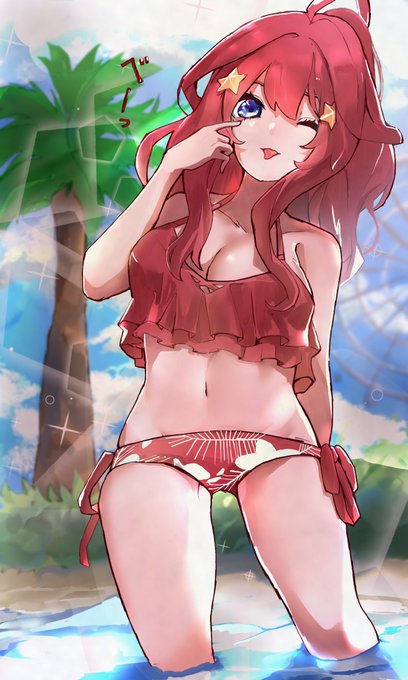 おかけーさんがTwitterに投稿した中野五月(五等分の花嫁)のイラスト。