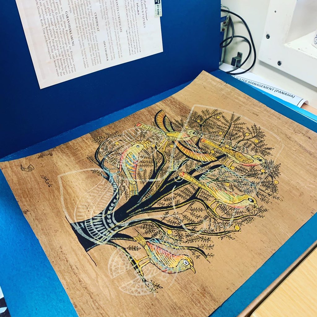 thecouple_ad's tweet photo. During my last stop in port in Alexandria 🇪🇬 I’ve had the possibility to buy some beautiful papyrus  with some coolest designs. 🔝😱

#EgyptToday #Egypt #papyrus #follotrick #Like https://t.co/oloIoXXIiL