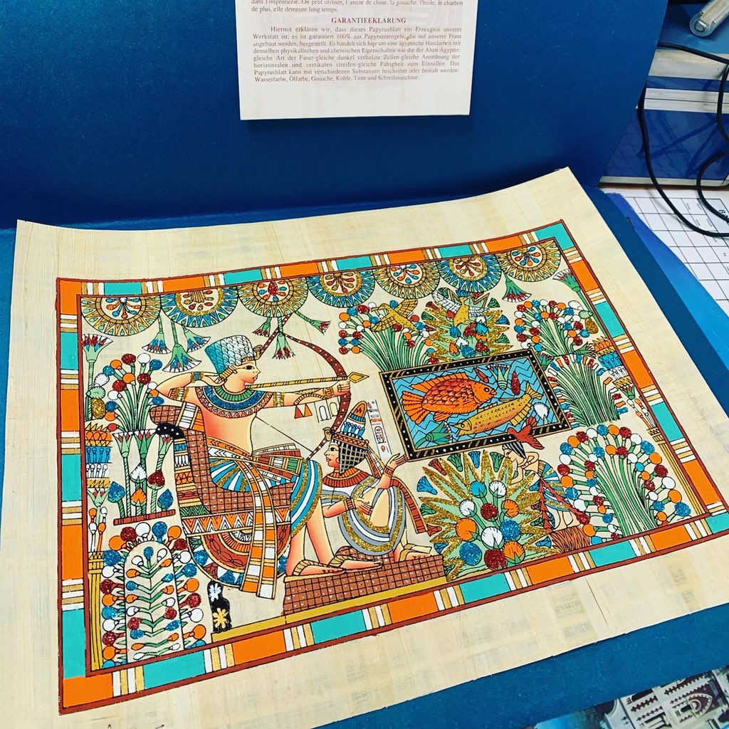 thecouple_ad's tweet photo. During my last stop in port in Alexandria 🇪🇬 I’ve had the possibility to buy some beautiful papyrus  with some coolest designs. 🔝😱

#EgyptToday #Egypt #papyrus #follotrick #Like https://t.co/oloIoXXIiL