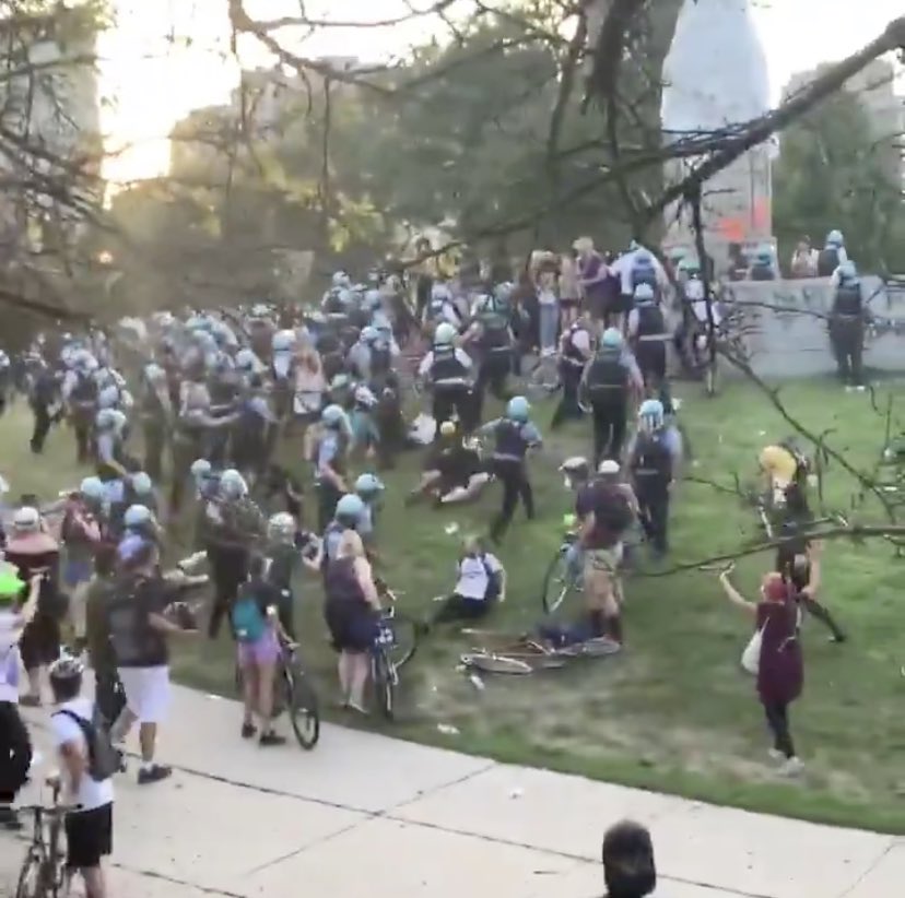 luisuck's tweet photo. Chicago Grant Park in 1968 vs 2020 #ChicagoProtests https://t.co/yOZSa7Awkj