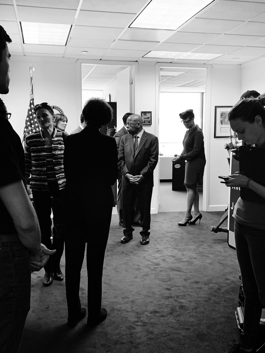 votemaloof's tweet photo. Rest In Peace, Congressman. I cherish every moment I had the privilege of spending with you. I promise to get in #GoodTrouble forever. https://t.co/j7WYijbSwW