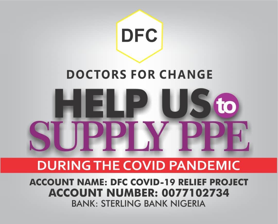 doctorsforchan1's tweet photo. DFC is a group of Nigeria docs. 
During the covid pandemic, its members decided to voluntarily contribute free PPE to the frontline docs in Nigeria. Help to supply PPE to the healthcare frontlines to protect Nigerian medical workers from covid. 
#ppebydfc
#ppebydoctorsforchange https://t.co/hq09zDqPle