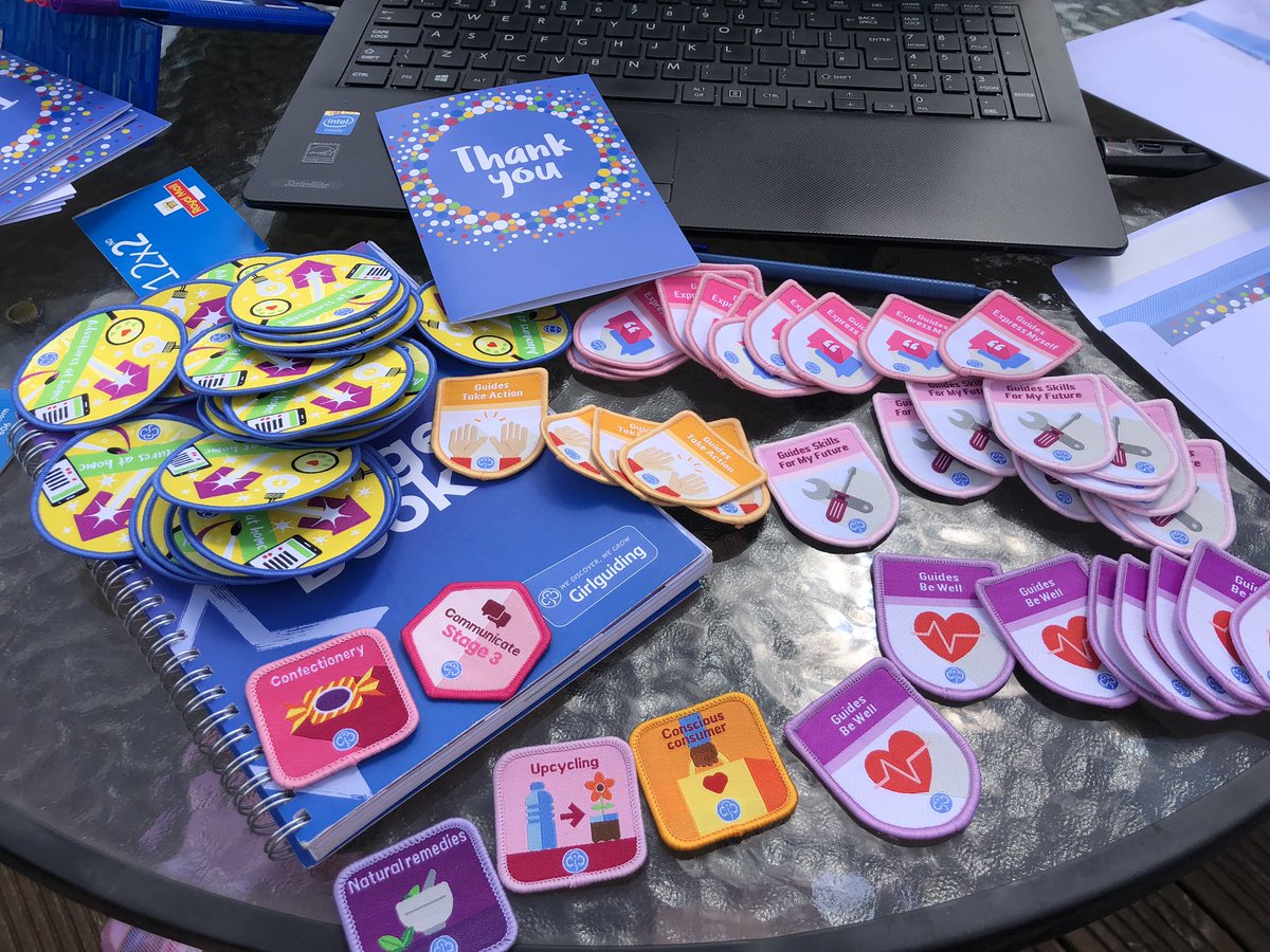 Today was spent getting ready for end of term!! So proud of the girls and the badges they have earnt on their way to them tomorrow!! #Girlguiding #GirlguidingUK #advetureathome #VirtualMeetings #VirtualGuides