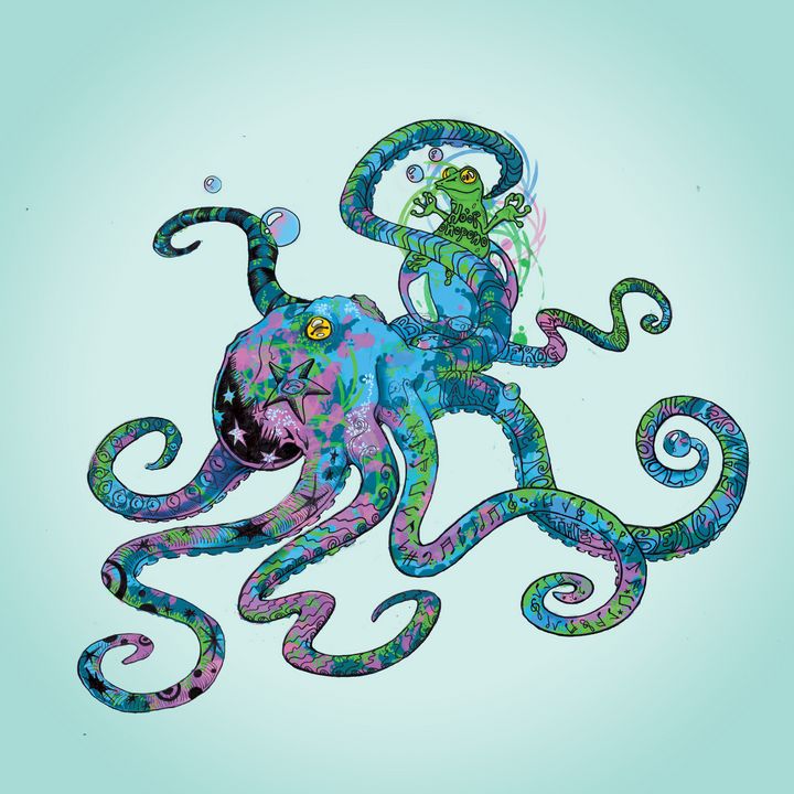 MeganDarrough's tweet photo. Featured Art of the Day: "Summer Daze of Octofrog". Buy it at: https://t.co/6Z1xVeTcpl https://t.co/mZH4dxU286
