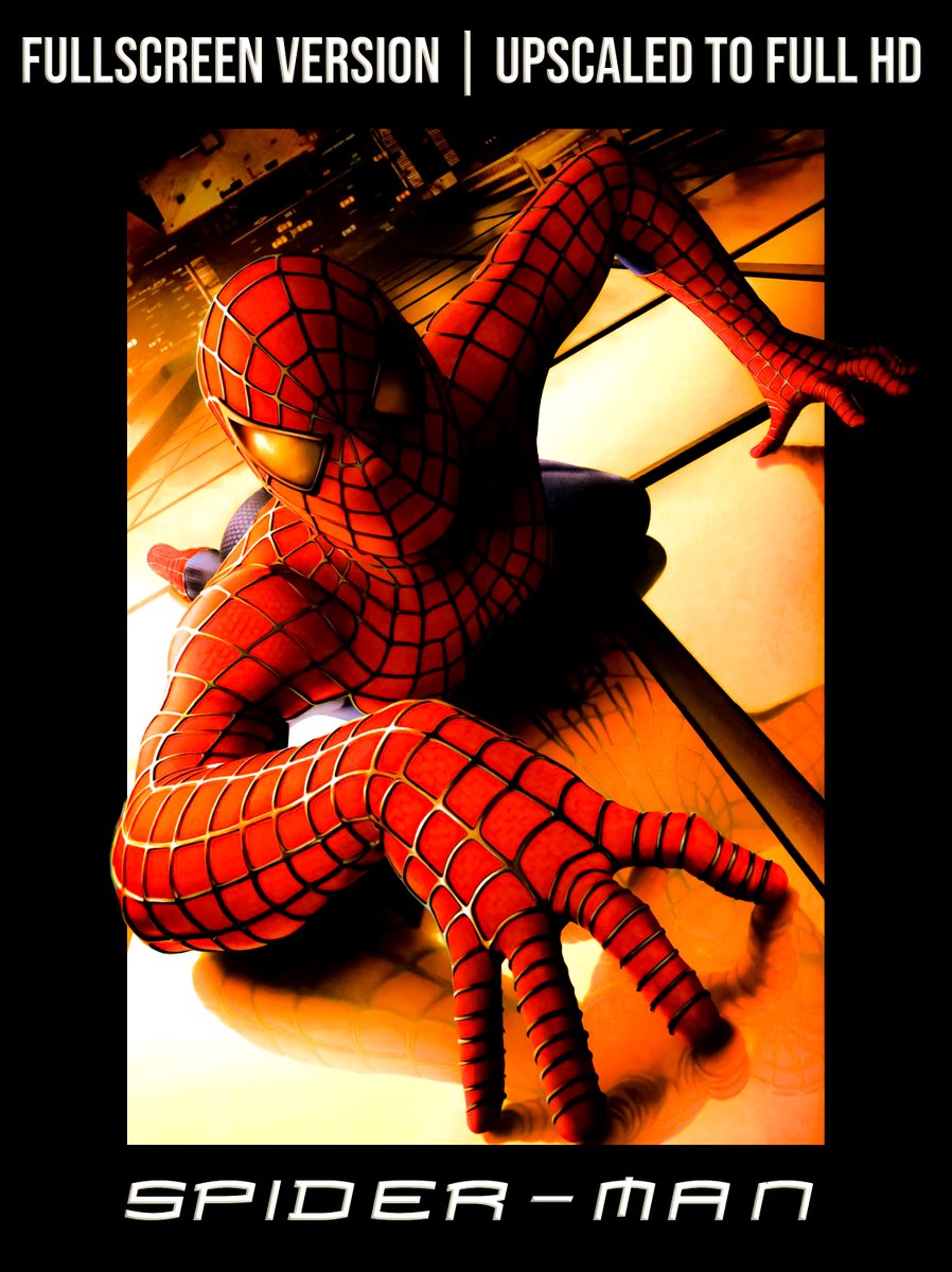RandomRaimi's tweet photo. After a couple months of work, I'm pleased to finally release the HD Upscale of Spider-Man's Fullscreen version!
The original DVDRIP was upscaled to 1080p using an AI, then encoded in HEVC

Link is right under this tweet ⬇ https://t.co/bWkGH1sSjH
