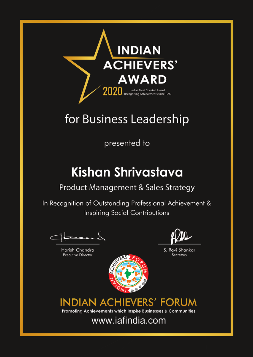 Shrivast_Kishan's tweet photo. #gratitude #Businessleadership Indian Achiever'sAward #2020 

Thank you so much,  #IndianAchiever'sForum, #CSRTimes &amp; #Achiever'sWorld for acknowledging my contributions among 2,000 equally deserving professionals for this honour. https://t.co/Fh4ZiOAeCo