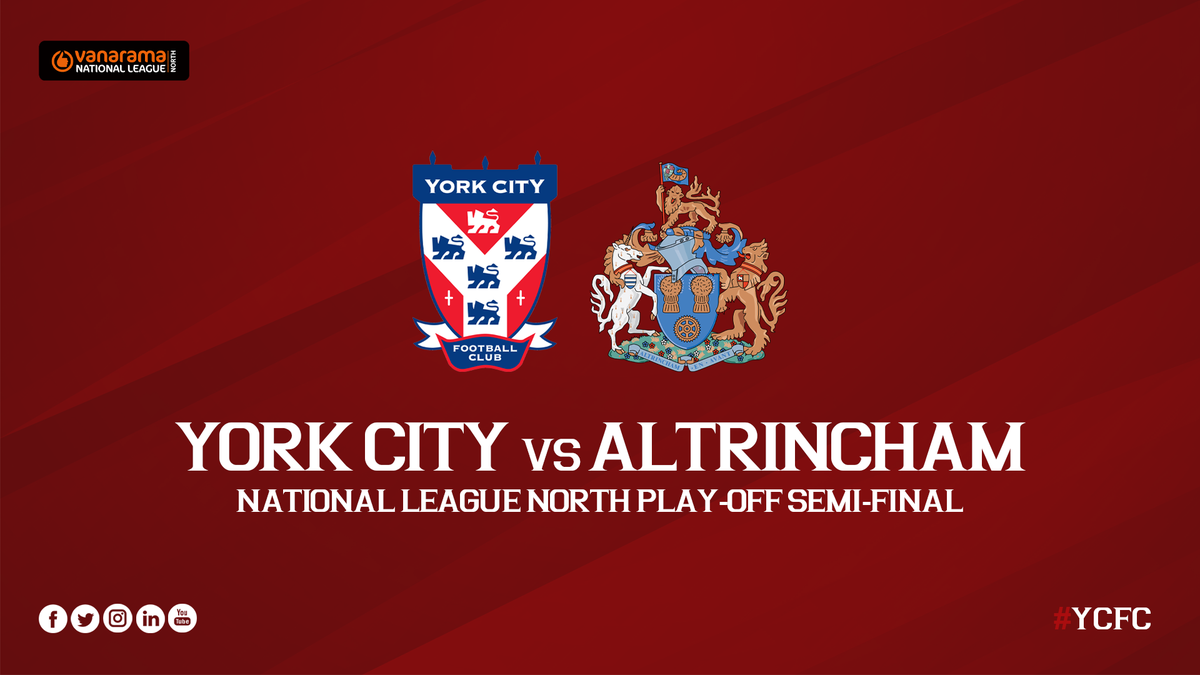 York City FC (@yorkcityfc) on Twitter photo ๐ ๐๐น๐๐ฟ๐ถ๐ป๐ฐ๐ต๐ฎ๐บ ๐ถ๐ ๐ถ๐...
We will host the Robins on Saturday in our <a href="/TheVanaramaNL/">Rocco ๐ฒ๐ธ</a> North play-off semi-final.
#YCFC ๐ด๐ต ๐ ๐๐น๐๐ฟ๐ถ๐ป๐ฐ๐ต๐ฎ๐บ ๐ถ๐ ๐ถ๐...
We will host the Robins on Saturday in our <a href="/TheVanaramaNL/">Rocco ๐ฒ๐ธ</a> North play-off semi-final.
#YCFC ๐ด๐ต